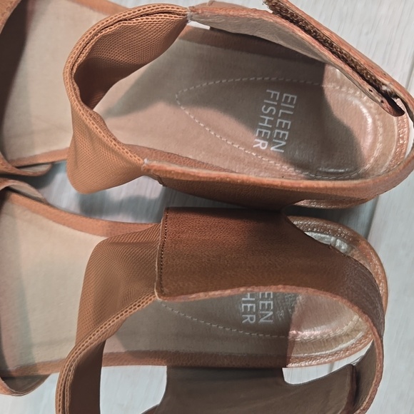 Eileen Fisher Women Spree Velco Ankle Leather Sandals Platform Shoes Sz 7 - Picture 7 of 11
